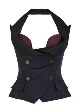 Horseshoe layered wool corset top 