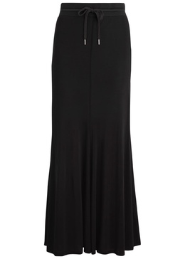 Semi-sheer jersey maxi skirt 