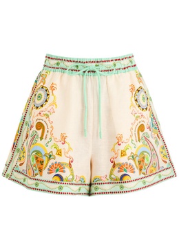 Pinball printed linen shorts 