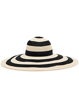 Sunny striped wide-brim straw hat