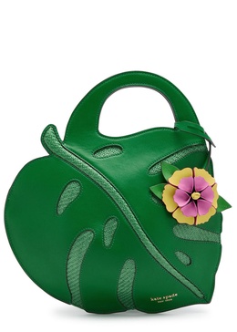 Playa 3D leaf leather tote