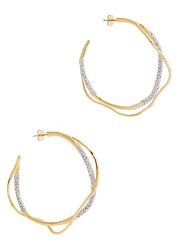 Intertwined 14kt gold-plated hoop earrings 