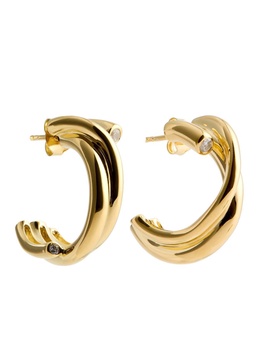 Twisted 18kt gold vermeil hoop earrings