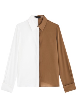 Willa colour-blocked silk shirt 