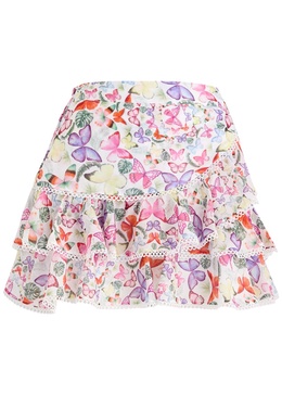 Fera printed cotton-blend mini skirt