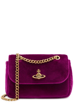 Small velvet cross-body bag 