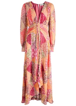 Meera printed georgette maxi dress 