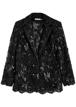 Judith embellished sheer tulle blazer