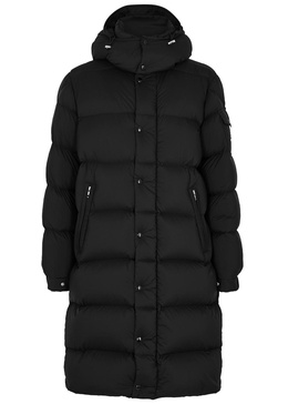 logo-patch padded coat