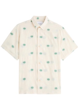 Ira floral-embroidered cotton-blend shirt 