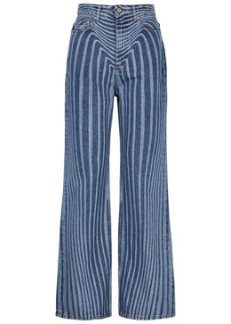 Body Morphing printed wide-leg jeans 