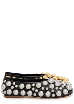 Dora studded leather flats 