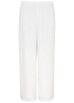 Straight-leg silk-georgette trousers