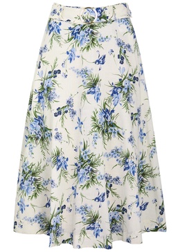 Arwen floral-print cotton midi skirt 