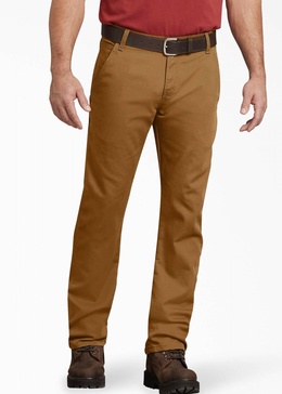 flex regular fit duck carpenter pants in stonewashed brown duck