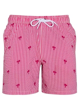 men's granton embroidered swim suit in pink