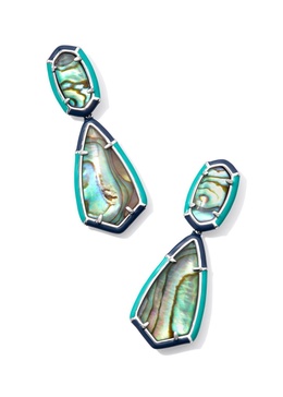 women's camry enamel frame statement earrings in rhodium/abalone