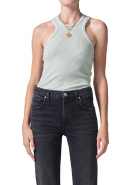 melrose tank top in pistachio pale green