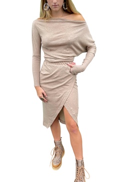 cashmere midi skirt in khaki