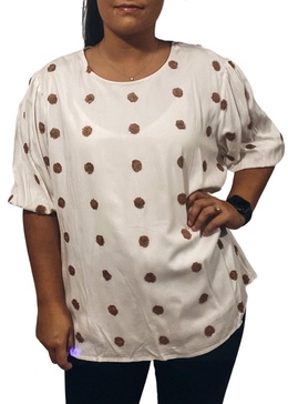 swiss dot top in white