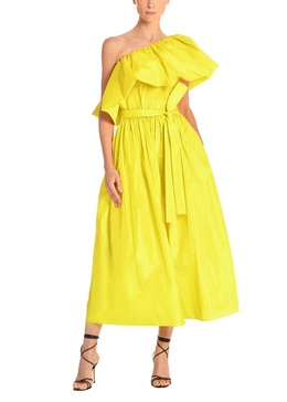 ruffle dress in silk taffeta