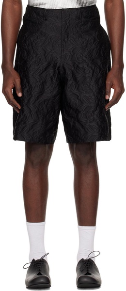 Black Paneled Shorts