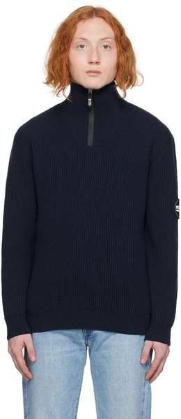 Navy Half-Zip Sweater