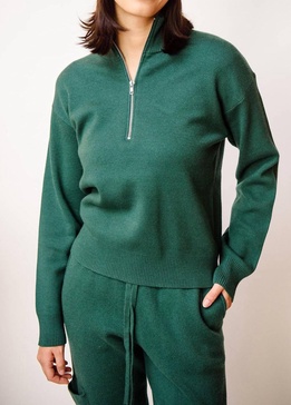 half-zip sweatshirt in green