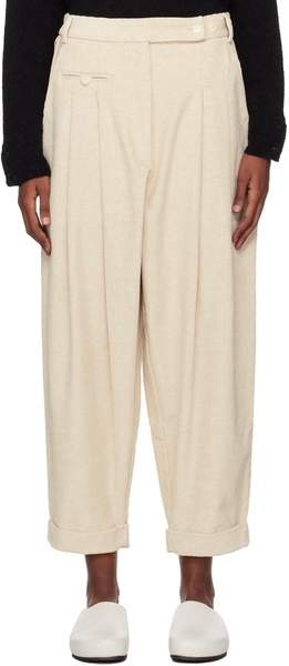 Beige Carrot Trousers