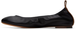 Black Leather Ballerina Flats