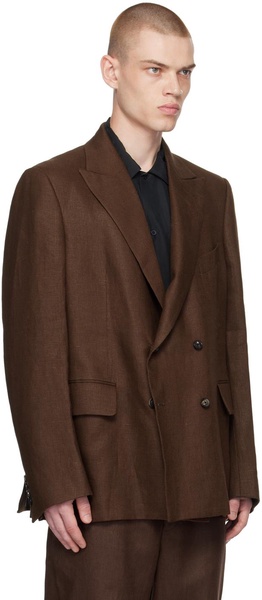 Brown Double-Breasted Blazer