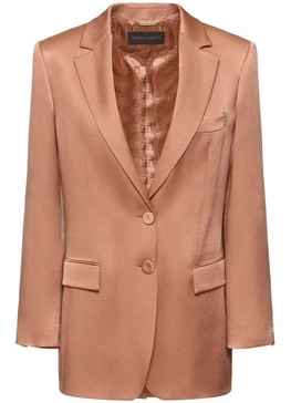 Alberta Ferretti Single-Breasted Satin Tailored Blazer