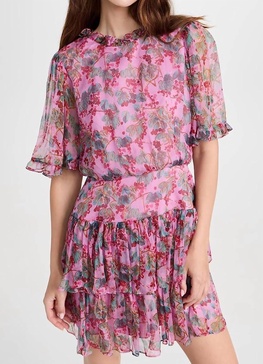 women's ava-d floral mini dress in blush pink