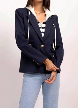 dawson nautical stripe dickie blazer in navy