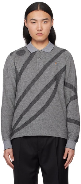 Gray Long Sleeve Polo