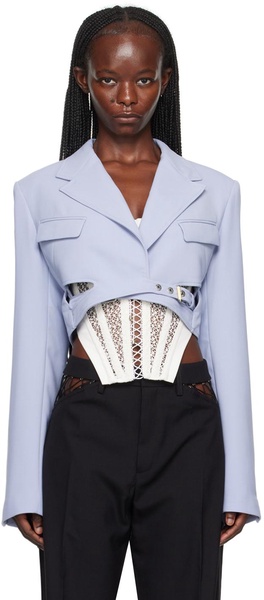 Blue Interlock Cropped Blazer