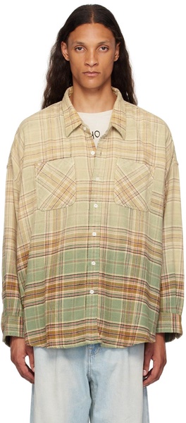 Green Drop Neck Work Shirt