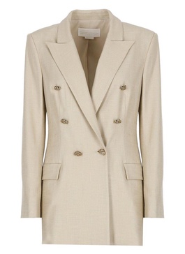 Genny Giacca Double-Breasted Long-Sleeved Blazer