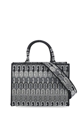 Furla Toni Antracite Jacquard Tote Bag