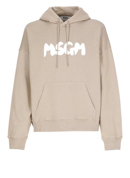 MSGM Logo Printed Drawstring Hoodie