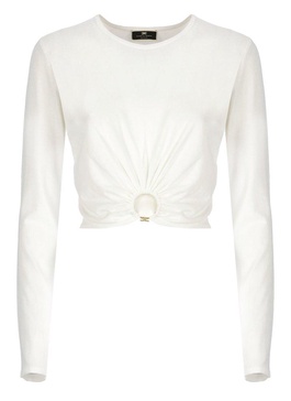 Elisabetta Franchi Ring Embellished Cropped Top