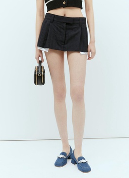 Miu Miu Women Pleated Pinstripe Mini Skirt