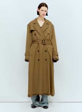 Miu Miu Women Double-Breasted Gabardine Trench Coat