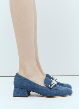 Miu Miu Women Crystal Embellished Denim Pumps