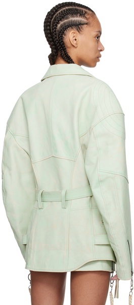 SSENSE Exclusive Green Nihil Leather Jacket