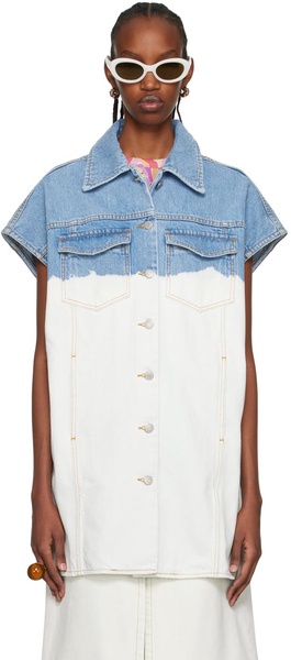 SSENSE Exclusive Blue & Off-White Vassie Denim Vest