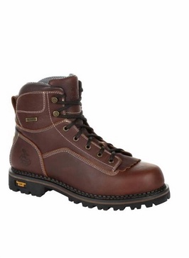 amp lt logger low heel waterproof work boot - wide width in brown