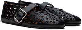 Black Vienne Lambskin Ballerina Flats