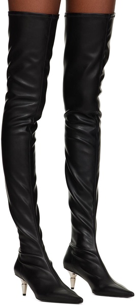 Black Spike Over-The-Knee Boots