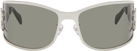 Silver Metal Wraparound Sunglasses